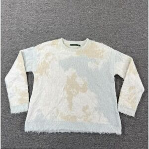 Troubadour Anthropologie Sweater Womens XS Blue Fuzzy Knit Crew‎ Pullover Cozy